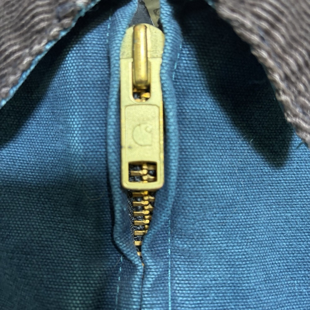 Vintage 90's Carhartt Santa Fe J14DTL Size Medium Blue/Teal 2XL Logo - Picture 7 of 8